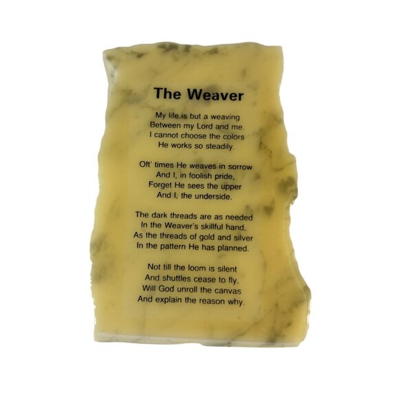 Marble Tabletop Plaque Paperweight The Weaver Poem Desk Decor Inspirational - Picture 6 of 6